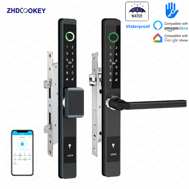 Glass Door Hinge - ZHDCOOKEY Biometrisch digitaal deurslot Waterdicht TTLock